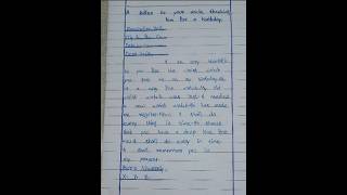Class 8, A Letter to your Uncle thanking him for a birthday