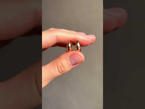 Сережки кільця краплі медична сталь позолота (x172-2), видео 1