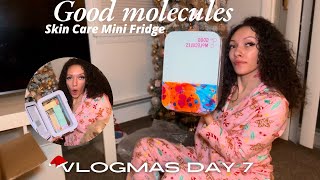 Good Molecules Skin Care Mini Fridge UNBOXING | Vlogmas day 7 ❄️🎄🎅🏾