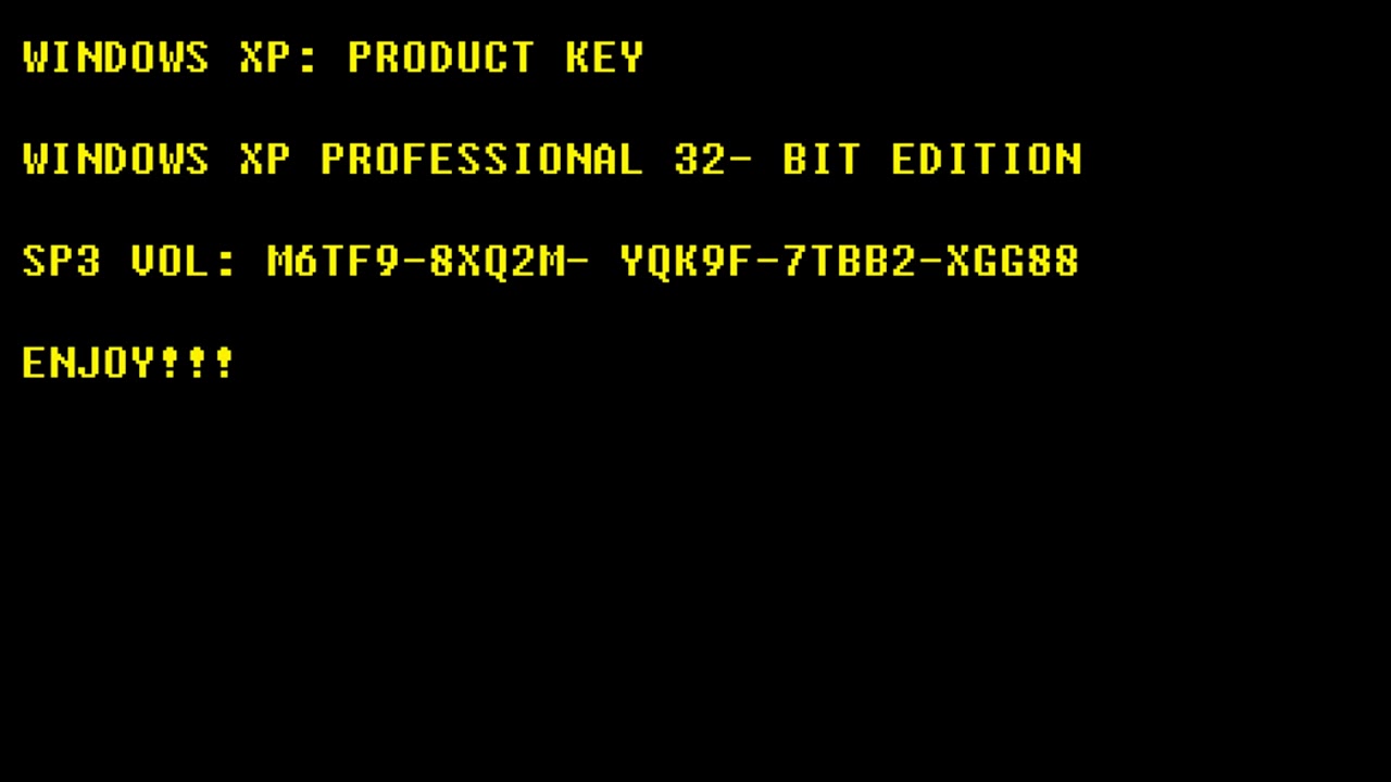 Windows XP serial number