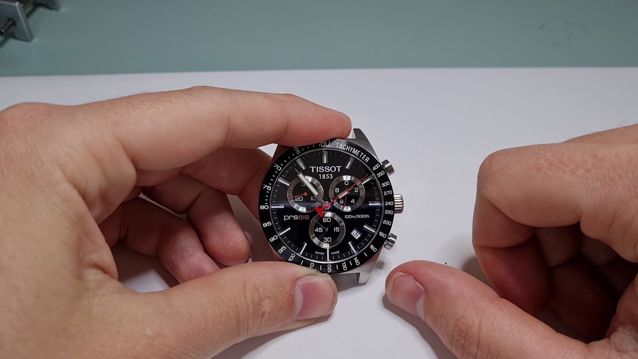 How to set a Tissot PRS 516 Chronograph watch - YouTube