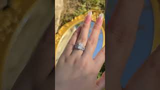 S925 3PC Wedding Set 3.5 Carat Radiant Cut Engagement Ring with Round & Marquise Accents Bands #ring
