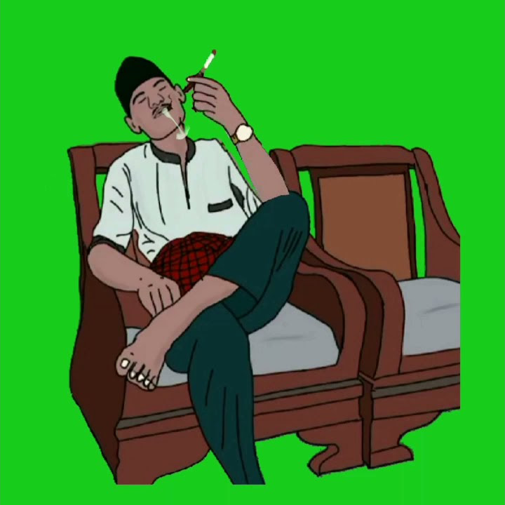 Greenscreen orang merokok