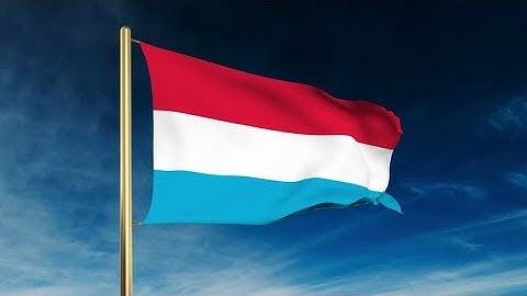 4K Luxembourg flag slider style. Waving in the wind with cloud background animation Stock video