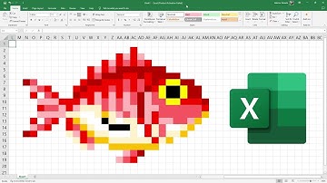 How to create a pixelated Fish using MS Excel | How to Create Excel Pixel Art | Pixel Art