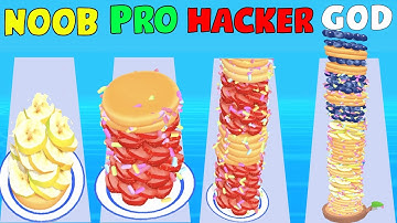 NOOB vs PRO vs HACKER vs GOD in Pancake Rush