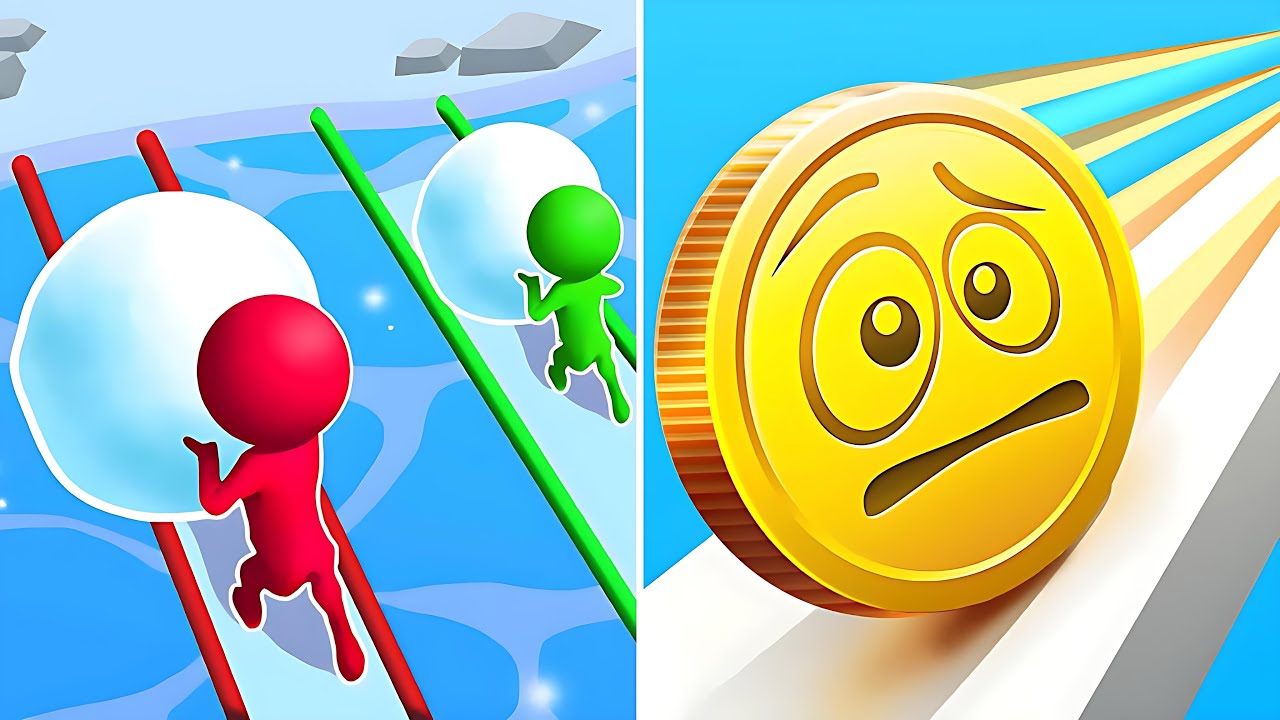 Viral TikTok Mobile Games: Snow Race Vs Coin Rush Android Android Gameplay KI8K