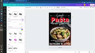 How to make a Pasta Recipe Cookbook Cover with Canva screenshot 4