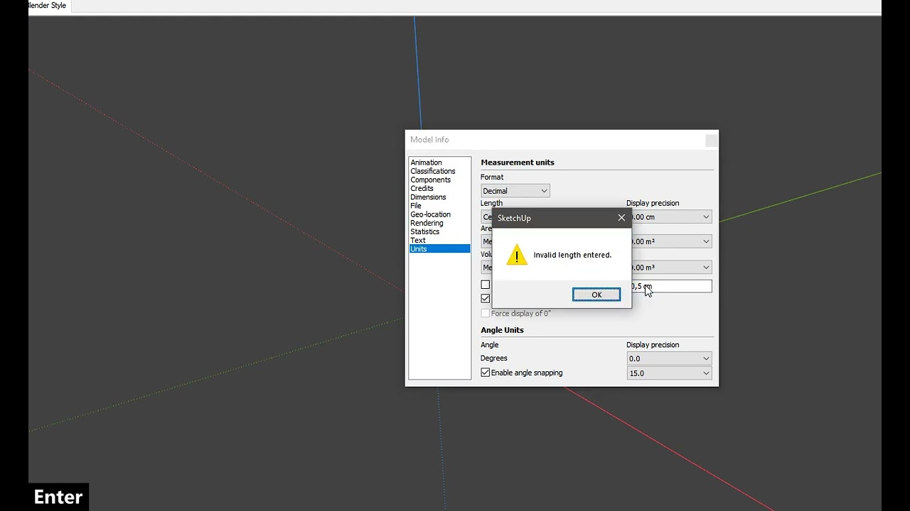 How to exit a loop after entering wrong unit length | SketchUp