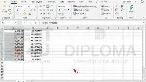 Format the cell range A1:A10 so that numbers are displayed with a thousand separator and 2...
