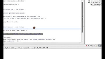 Fresher Java Interview Question Answer String array of Main method will be empty or null