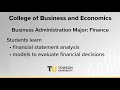 Business administration major finance track