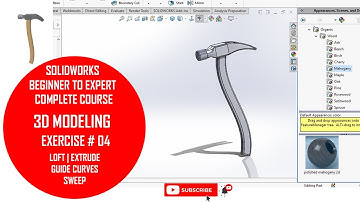 ⚡ Solidworks Loft | How to make hammer in Solidworks | Solidworks loft exercise