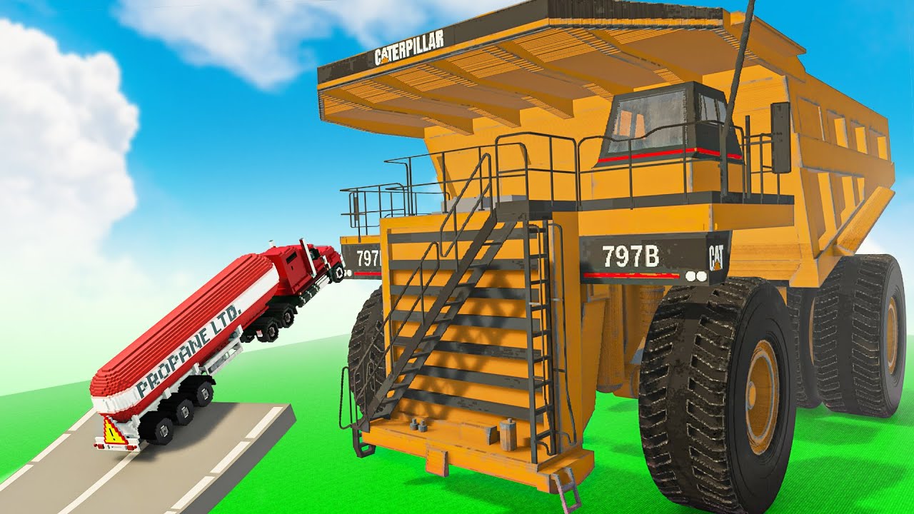 Cars vs Cat 797B Mining Truck | Teardown