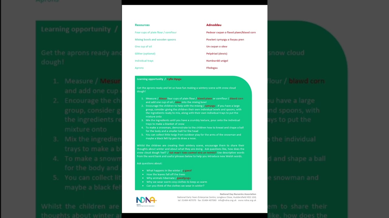 NDNA Cymru: Wintery Scene Factsheet