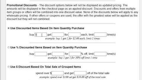 pageBuzz.com shopping cart discount groups demo