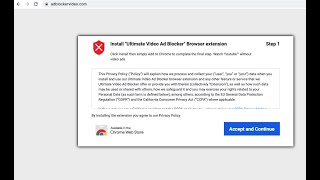 Adblockervideo.com (Ultimate Video Ad Blocker) browser hijacker removal guide. screenshot 3