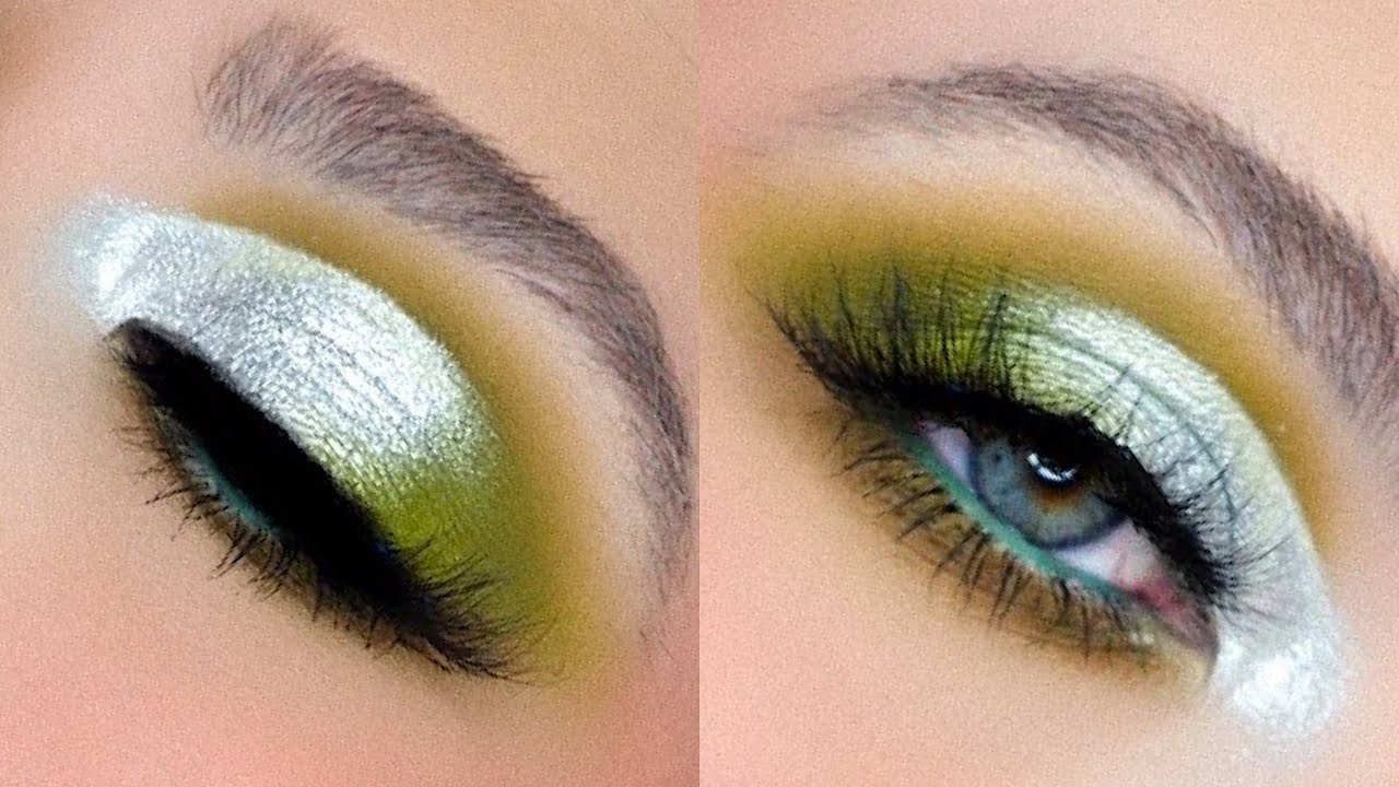 GREEN & SILVER CUT CREASE EYESHADOW TUTORIAL