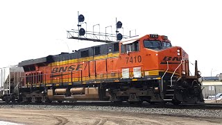 BNSF Grain Train on Canadian Soil, Departing Fort Rouge Yard (04/02/2022)