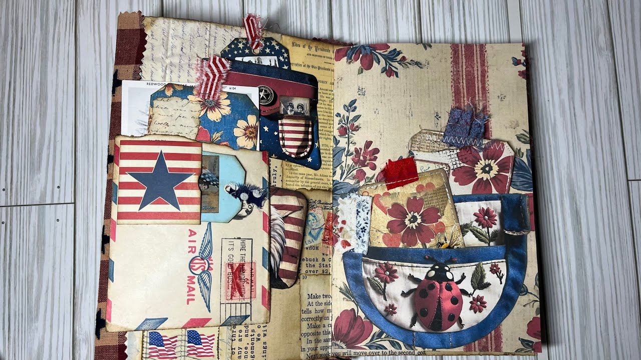 Grungy Patriotic Full Size Flip Flop Journal Part #3 - YouTube