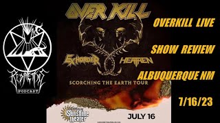 Overkill Live Show Review 7/16/23 at Sunshine Theater Albuquerque NM