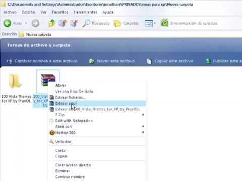 Video: Cómo Instalar Temas De Vista Para XP