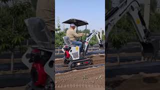 This mini excavator is multi-functional; it can handle ditch digging, bulldozing, and breaking up