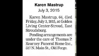 The sad death of Karen Mastrup