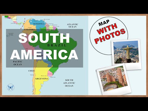 Map of South America - Countries, Capitals, National Flags & Photos. Learn Geography #05