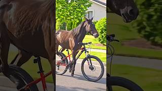 Rudra ke papa cycle laye tring tring 😱 #shorts #cycle #funny #comedy #trending #horse