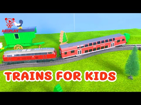 Toy Train Adventures for Kids | Red Engine and Passenger Carriage | Children's Railway Fun