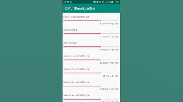 Recyclerview Download progressbar example| DiffUtil