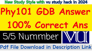 phy101 gdb 1 solution | GDB Solution | gdb solution fall 2024 | gdb Solution pdf  #phy101 #gdb #vu