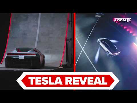 Tesla unveils new flying car with demonstration using ramp, jets to land