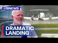 Pilot speaks about landing plane without landing gear at NSW airport | 9 News Australia