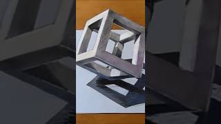 Drawing 3D Cube #howtodraw3d #vamosartdrawing