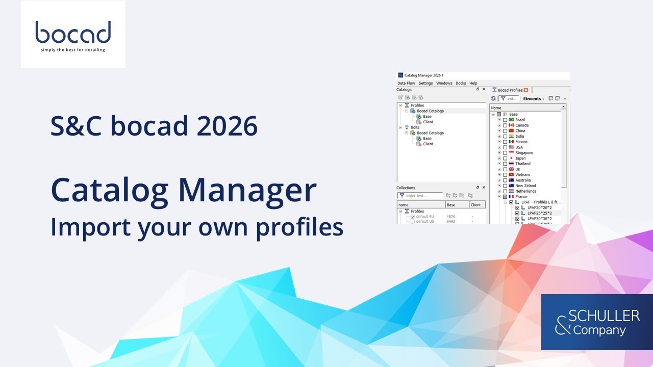 bocad 2026 - Catalog Manager, import own profiles [English]
