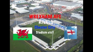 WREXHAM AFC - VISIT TO RIVAL CHESTER FC -  LEAP STADIUM  #wrexhamafc #chester #ryanreynolds #drone