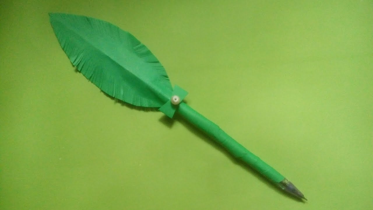 Create easy feather pen with color paper | DIY paper pen
