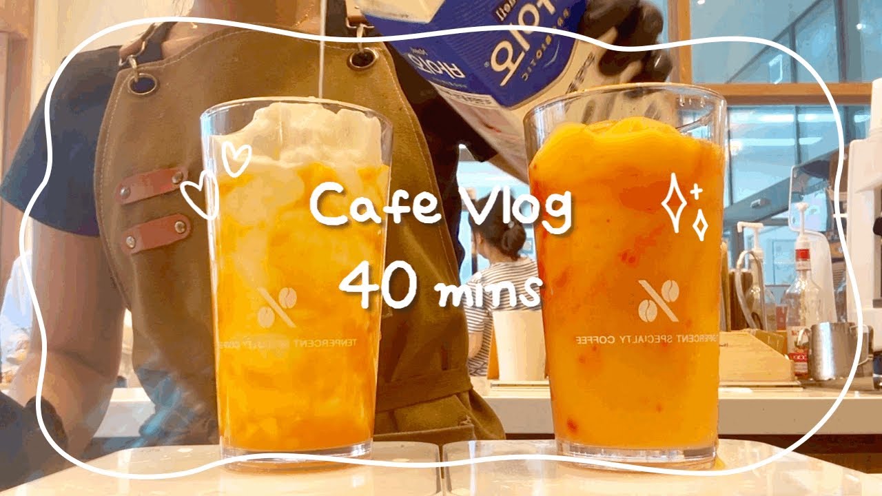 (무자막) Cafe Vlog 40mis | 탠퍼센트 커피 카페 브이로그 40분 모아보기 | Cafe asmr | 음료제조 | no bgm