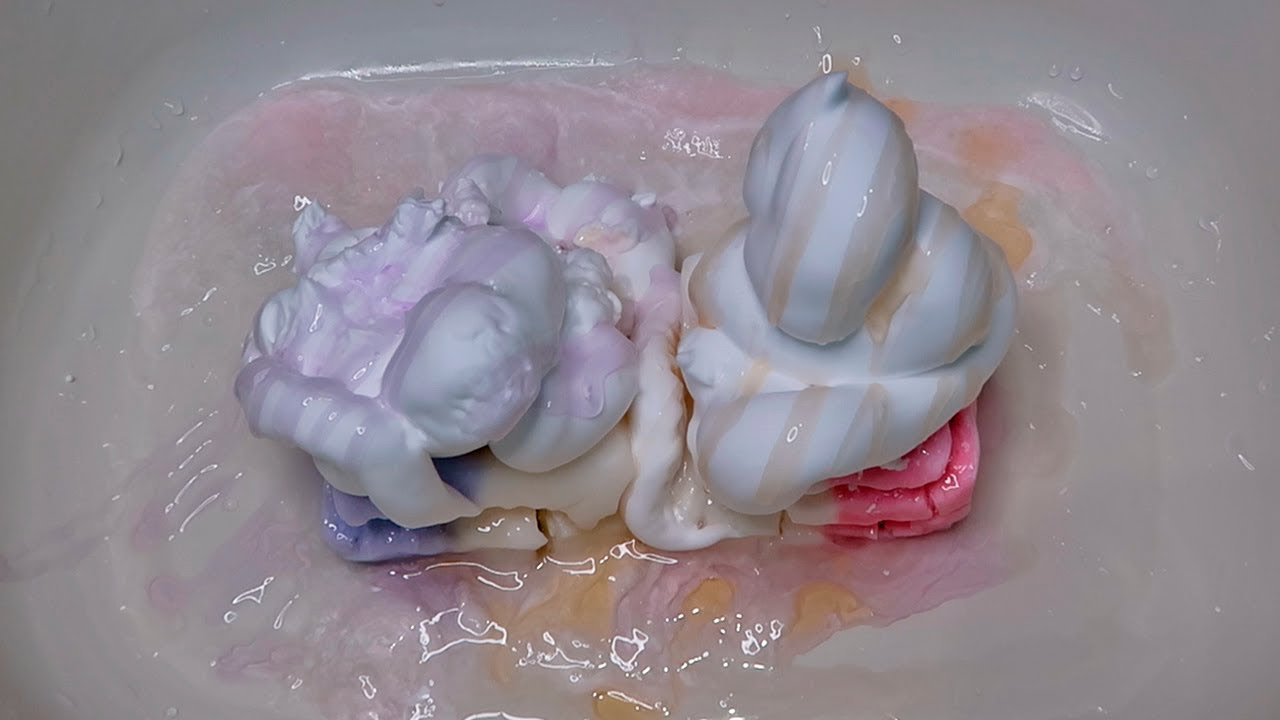 ASMR Mushy Soap + Shaving foam ✨ Sponge Squeezing ASMR