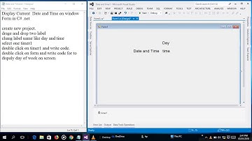How to display current Date and Time on Label on window form in c#