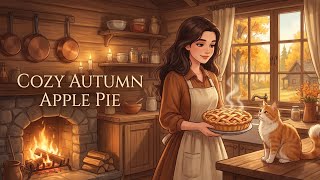 Cozy Autumn Apple Pie 🍎 | Peaceful Cabin Cooking & Cat ASMR #viralvideo  screenshot 2