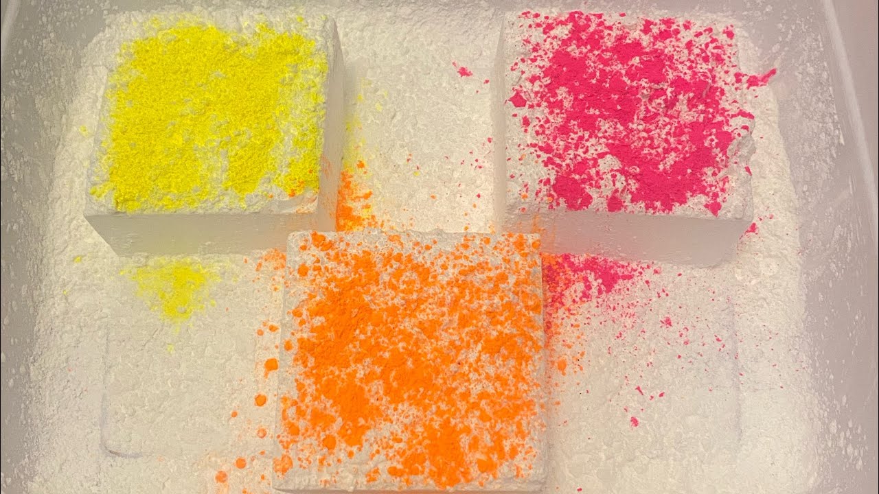 Plain Jane Chalk Blocks Topped with Cornstarch & Pigment Powder💛🧡💗 ...