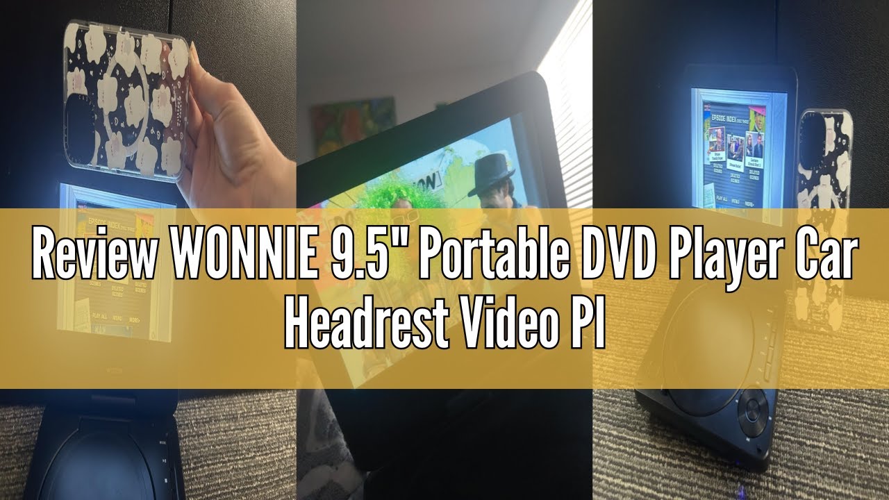 Review WONNIE 9.5" Portable DVD Player Car Headrest Video Players with 7.5" Swivel Screen, 5-Hours R