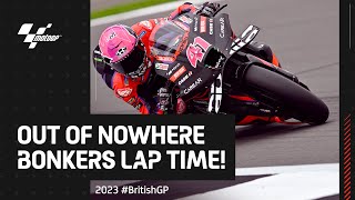 Unreal lap times already in the last 5 minutes of MotoGP™ Practice! 🔥 | 2023 #BritishGP 🇬🇧