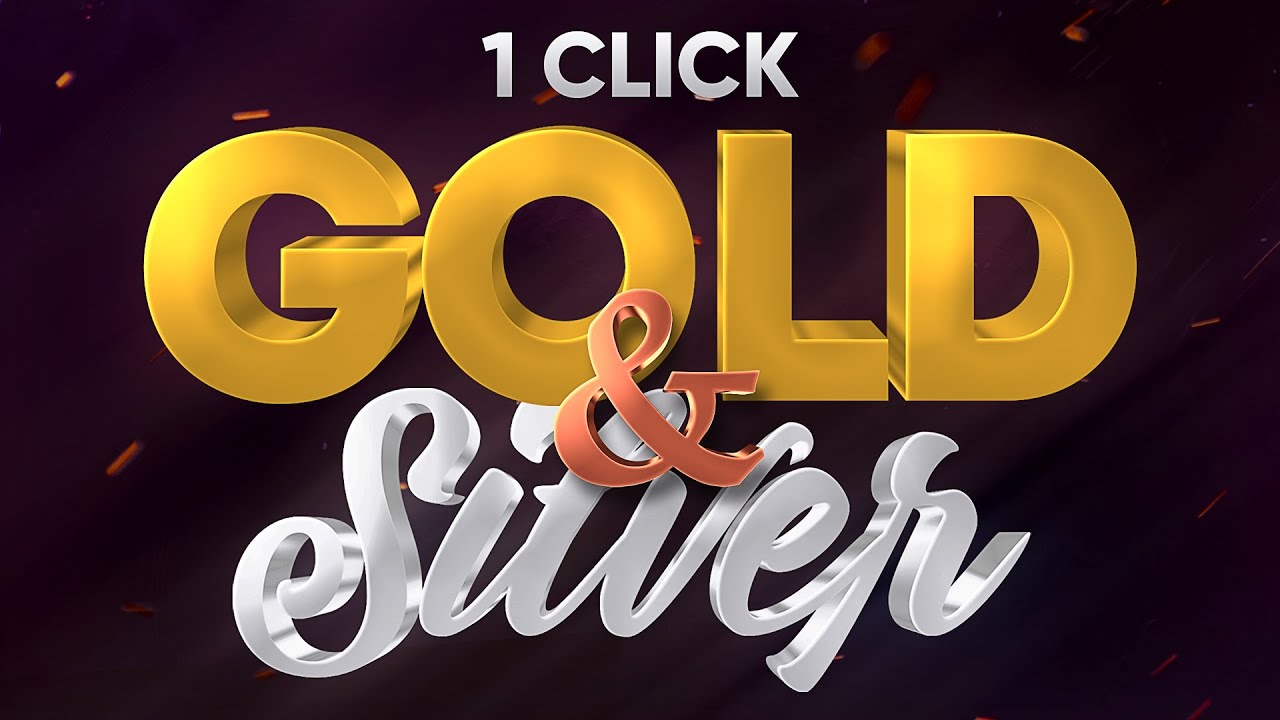 Download Silver And Gold 3d Text Effect With A Single Click Photoshop Tutorial Youtube