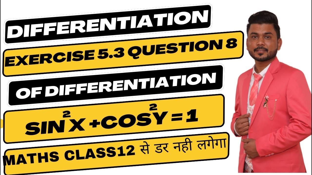 Differentiation class 12 exercise 5 3 question 8 differentiation math