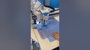 Pocket attach use template machine. #automation #sewing #garments
