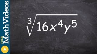 Using prime factorization take the cube root of an expression, cube root(16x^4 y^5)